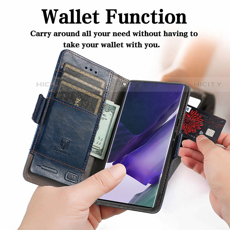 Coque Portefeuille Livre Cuir Etui Clapet S02D pour Samsung Galaxy S21 Ultra 5G Plus