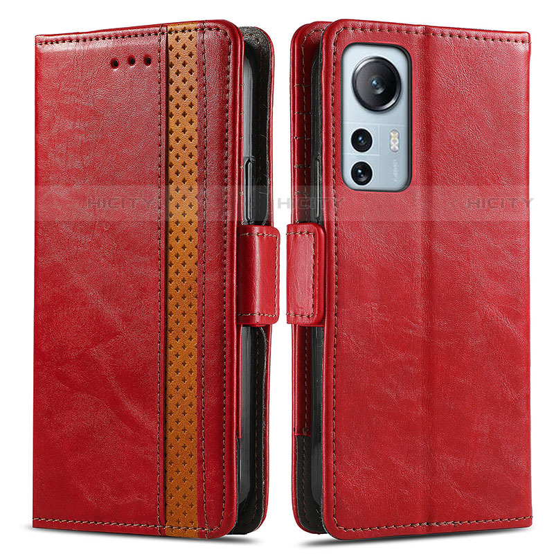 Coque Portefeuille Livre Cuir Etui Clapet S02D pour Xiaomi Mi 12S 5G Rouge Plus