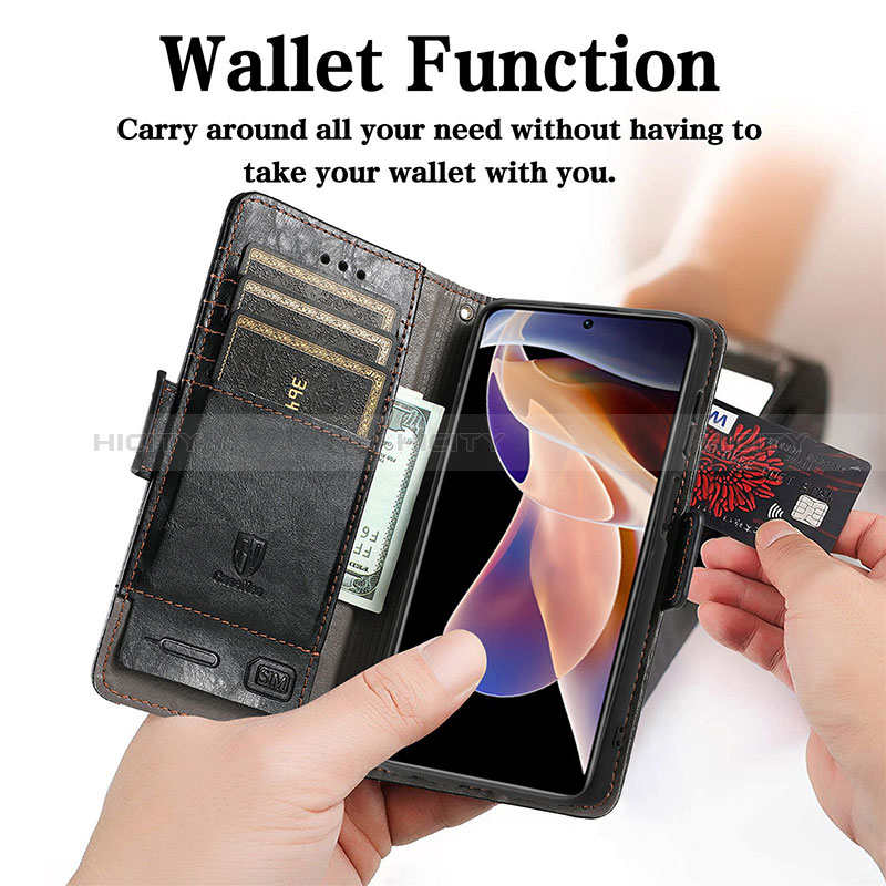 Coque Portefeuille Livre Cuir Etui Clapet S02D pour Xiaomi Poco X4 NFC Plus