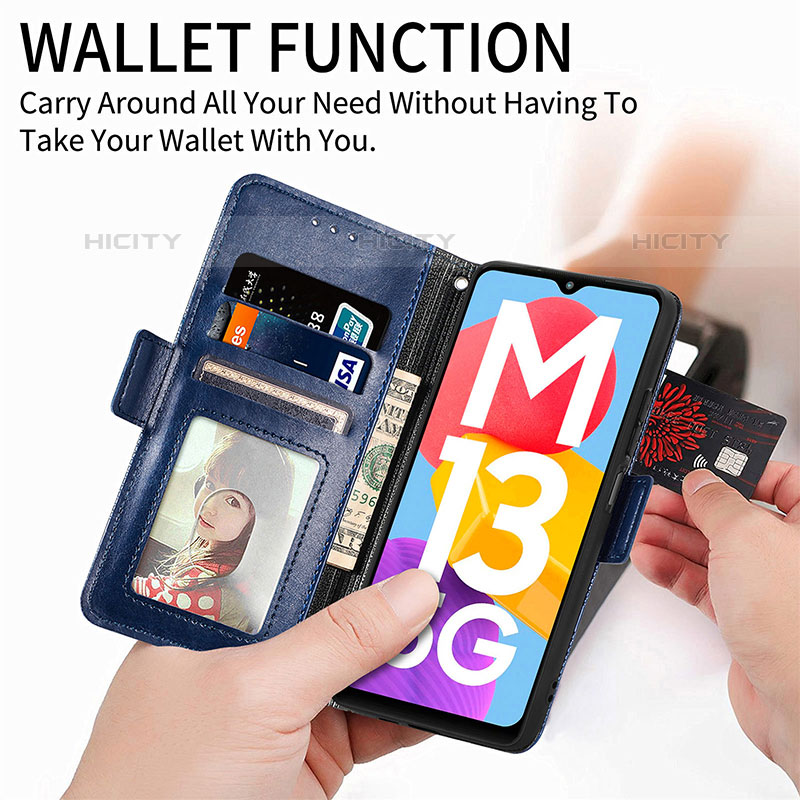 Coque Portefeuille Livre Cuir Etui Clapet S03D pour Samsung Galaxy M13 5G Plus