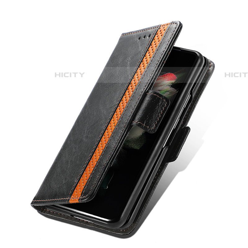 Coque Portefeuille Livre Cuir Etui Clapet S03D pour Samsung Galaxy Z Fold4 5G Noir Plus