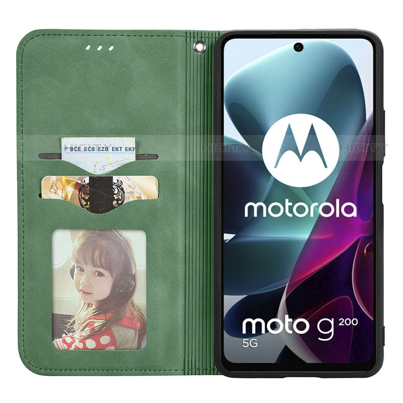 Coque Portefeuille Livre Cuir Etui Clapet S04D pour Motorola Moto G200 5G Plus