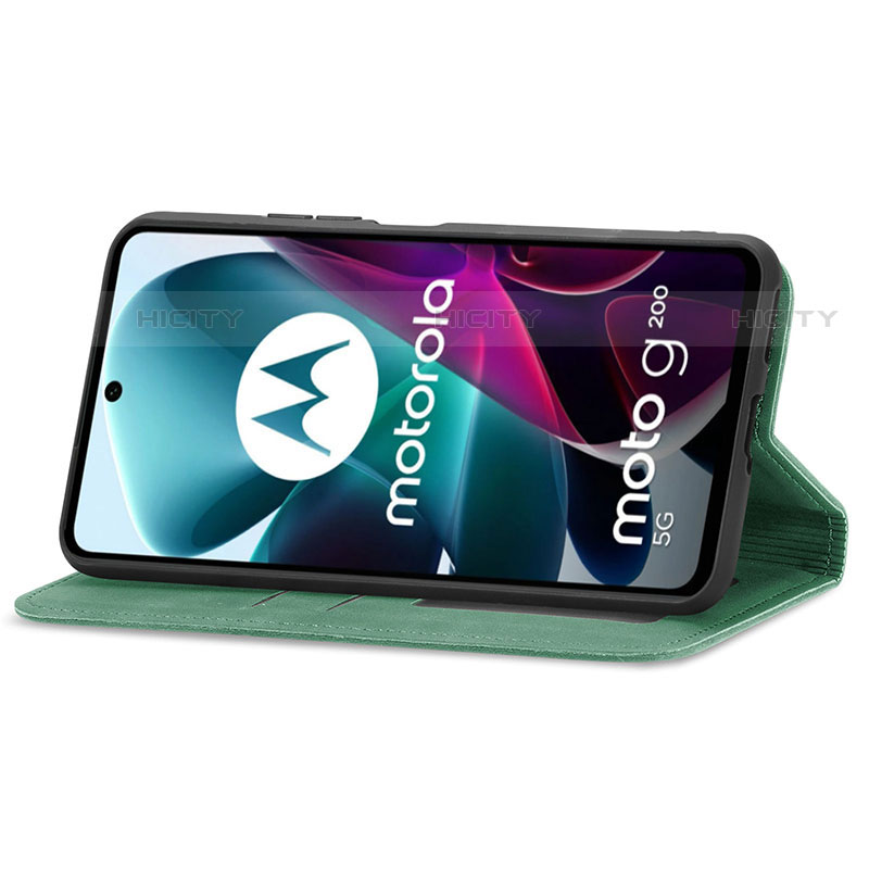 Coque Portefeuille Livre Cuir Etui Clapet S04D pour Motorola Moto G200 5G Plus