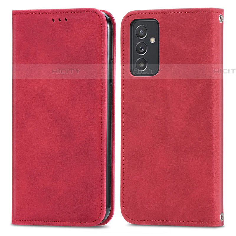 Coque Portefeuille Livre Cuir Etui Clapet S04D pour Samsung Galaxy A05s Rouge Plus