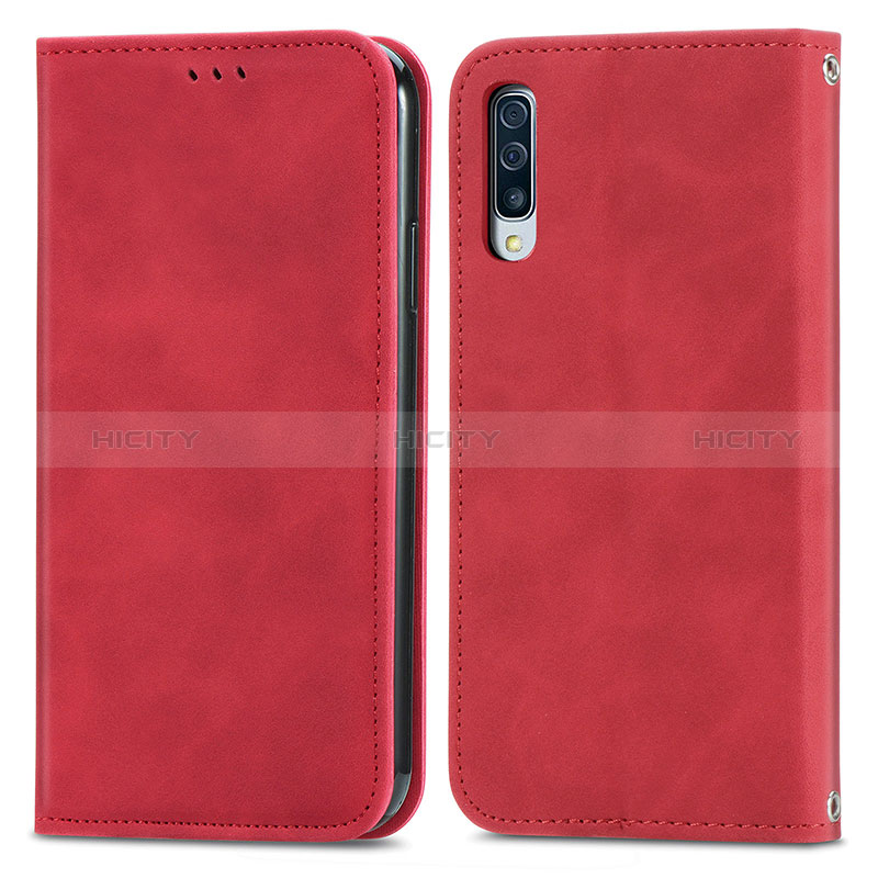 Coque Portefeuille Livre Cuir Etui Clapet S04D pour Samsung Galaxy A70S Rouge Plus