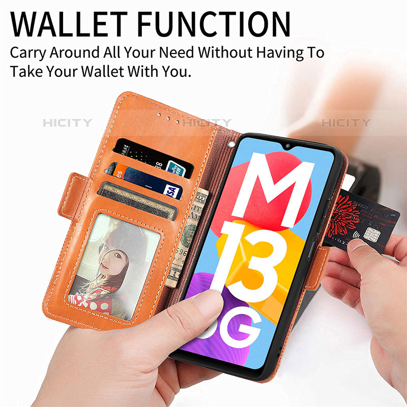 Coque Portefeuille Livre Cuir Etui Clapet S04D pour Samsung Galaxy M13 5G Plus
