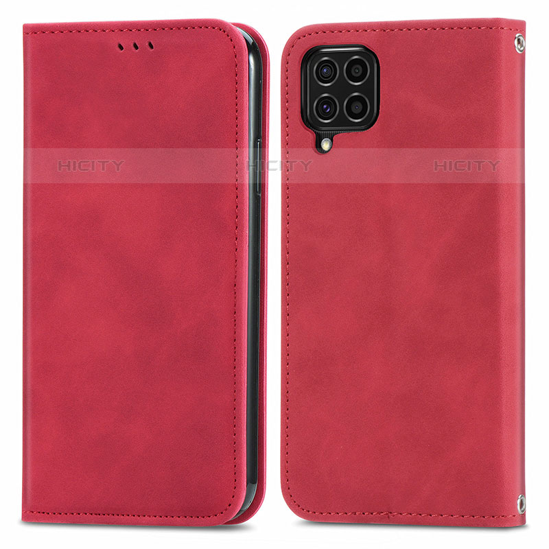 Coque Portefeuille Livre Cuir Etui Clapet S04D pour Samsung Galaxy M62 4G Rouge Plus