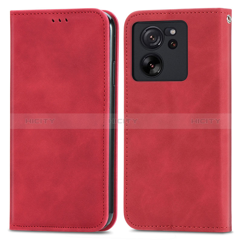 Coque Portefeuille Livre Cuir Etui Clapet S04D pour Xiaomi Mi 13T Pro 5G Rouge Plus