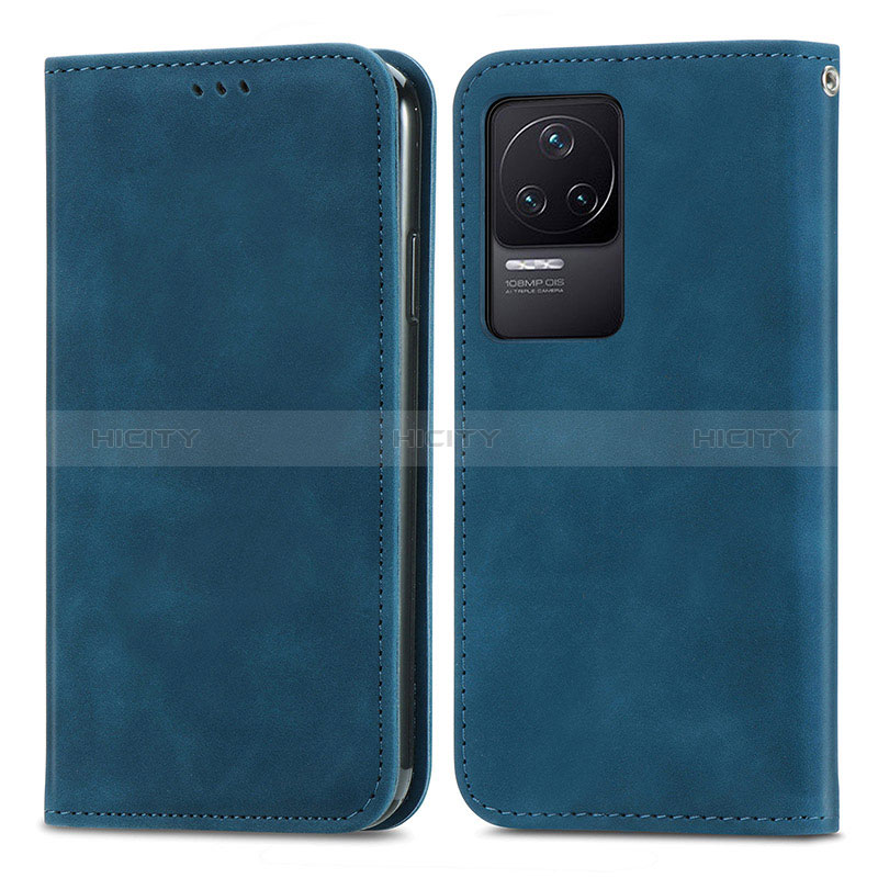 Coque Portefeuille Livre Cuir Etui Clapet S04D pour Xiaomi Redmi K50 5G Bleu Plus