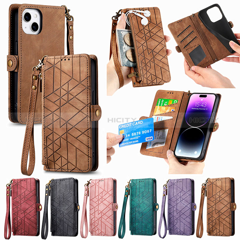 Coque Portefeuille Livre Cuir Etui Clapet S05D pour Apple iPhone 15 Plus