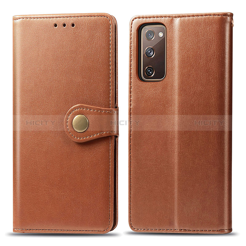 Coque Portefeuille Livre Cuir Etui Clapet S05D pour Samsung Galaxy S20 FE (2022) 5G Marron Plus