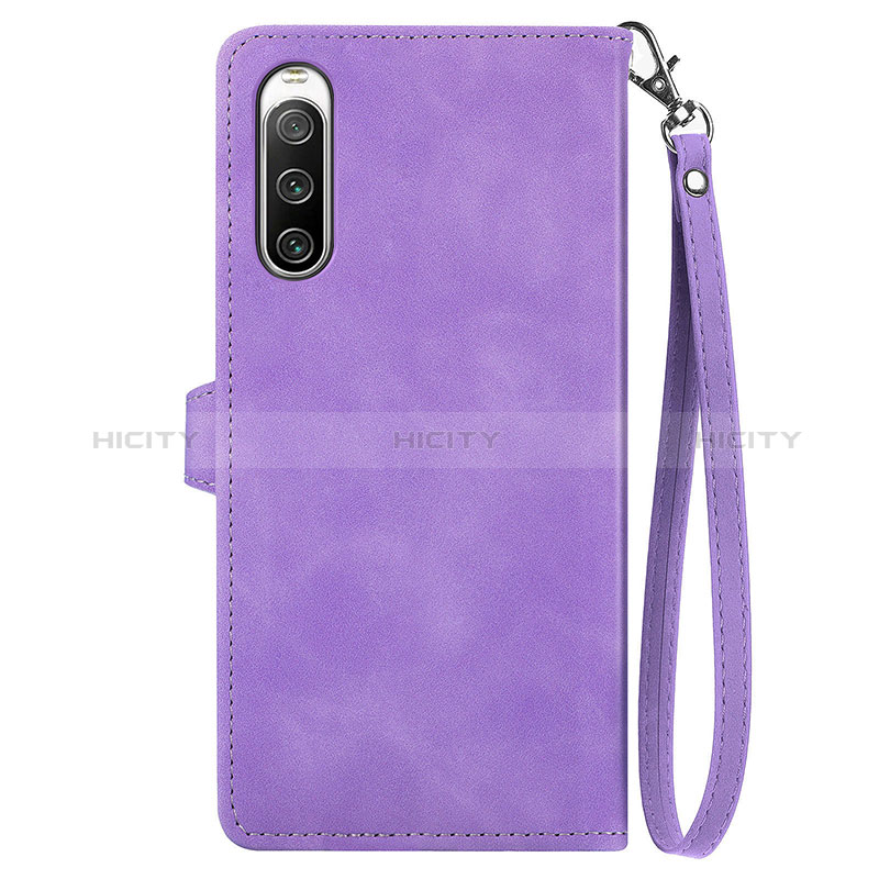 Coque Portefeuille Livre Cuir Etui Clapet S06D pour Sony Xperia 10 IV Violet Plus
