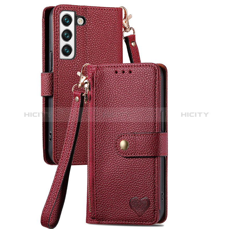 Coque Portefeuille Livre Cuir Etui Clapet S15D pour Samsung Galaxy S23 5G Rouge Plus