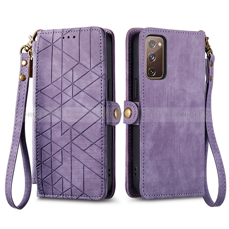 Coque Portefeuille Livre Cuir Etui Clapet S18D pour Samsung Galaxy S20 FE 4G Violet Plus
