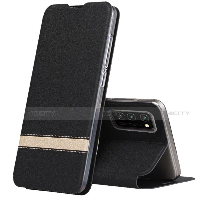 Coque Portefeuille Livre Cuir Etui Clapet T01 pour Huawei Honor View 30 5G Noir Plus