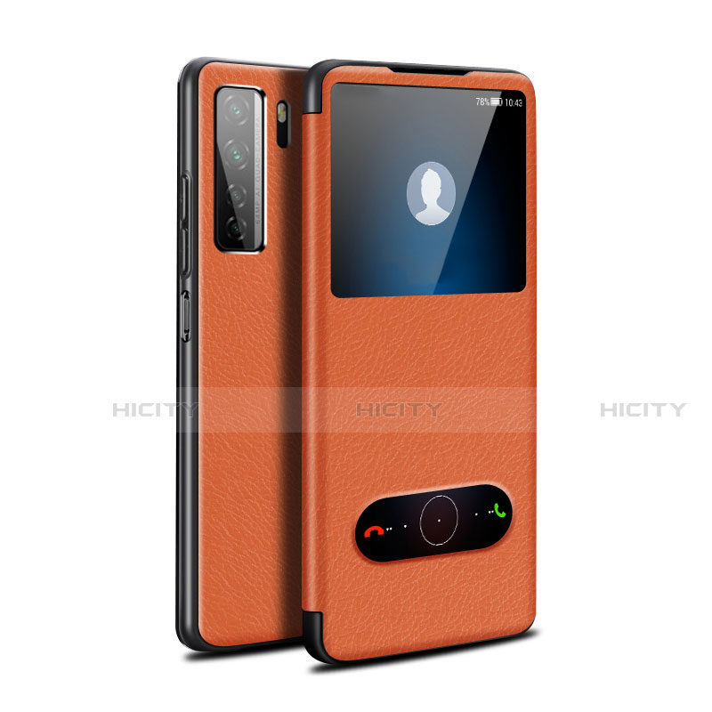 Coque Portefeuille Livre Cuir Etui Clapet T01 pour Huawei Nova 7 SE 5G Orange Plus