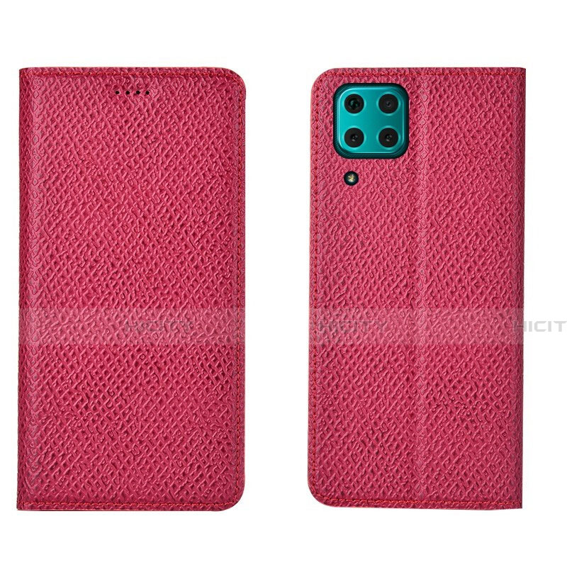 Coque Portefeuille Livre Cuir Etui Clapet T01 pour Huawei P40 Lite Rose Rouge Plus