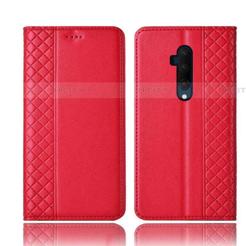 Coque Portefeuille Livre Cuir Etui Clapet T01 pour OnePlus 7T Pro Rouge Plus