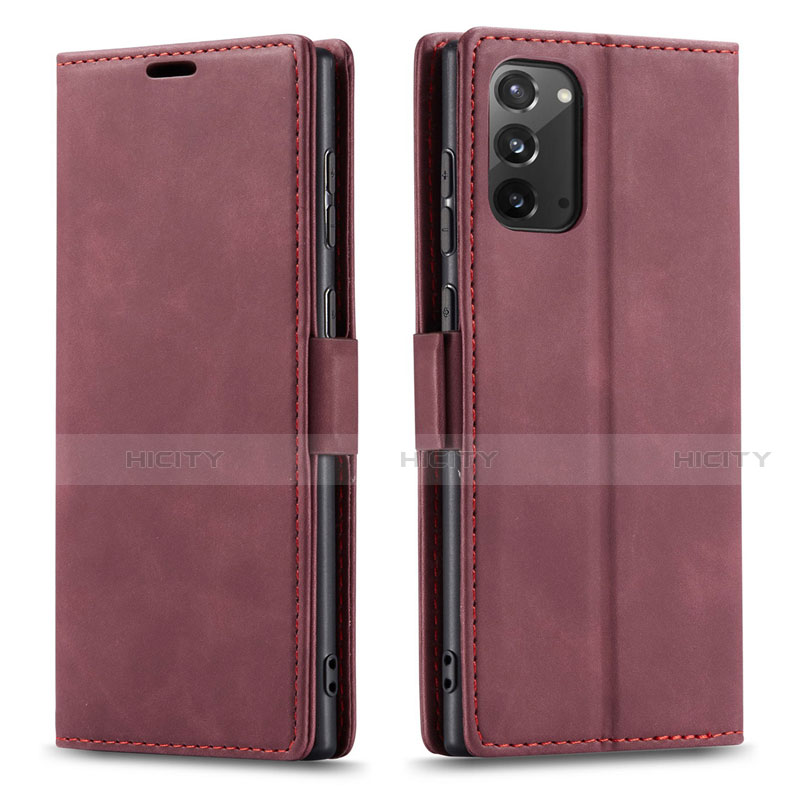 Coque Portefeuille Livre Cuir Etui Clapet T01 pour Samsung Galaxy Note 20 5G Vin Rouge Plus