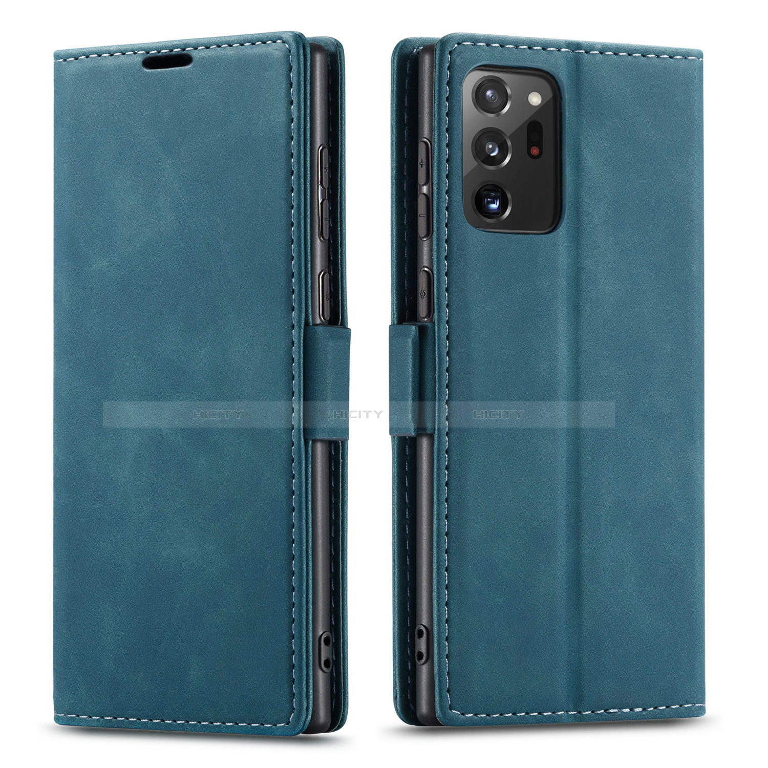 Coque Portefeuille Livre Cuir Etui Clapet T01 pour Samsung Galaxy Note 20 Ultra 5G Bleu Plus