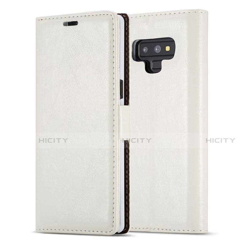 Coque Portefeuille Livre Cuir Etui Clapet T01 pour Samsung Galaxy Note 9 Blanc Plus