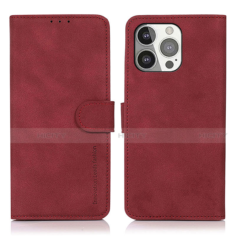 Coque Portefeuille Livre Cuir Etui Clapet T02 pour Apple iPhone 15 Pro Rouge Plus
