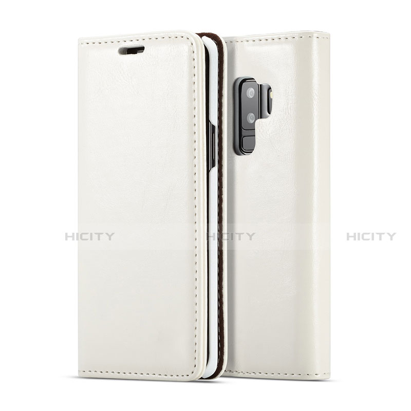 Coque Portefeuille Livre Cuir Etui Clapet T02 pour Samsung Galaxy S9 Plus Blanc Plus
