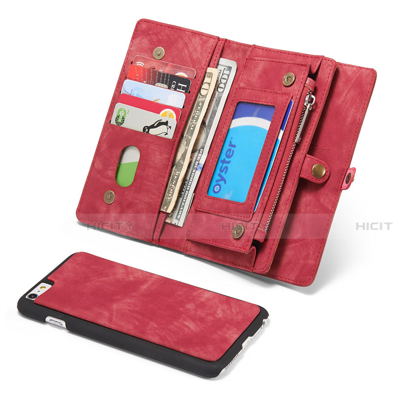 Coque Portefeuille Livre Cuir Etui Clapet T03 pour Apple iPhone 6S Rouge Plus