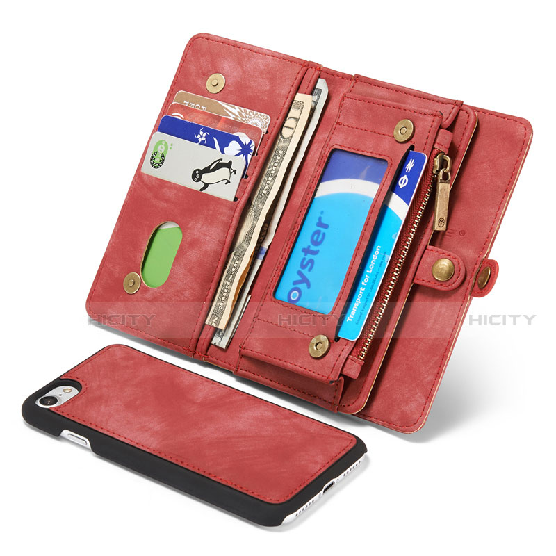 Coque Portefeuille Livre Cuir Etui Clapet T03 pour Apple iPhone SE (2020) Rouge Plus