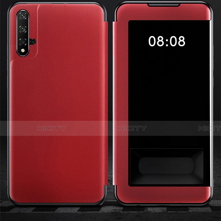 Coque Portefeuille Livre Cuir Etui Clapet T03 pour Huawei Honor 20S Rouge Plus