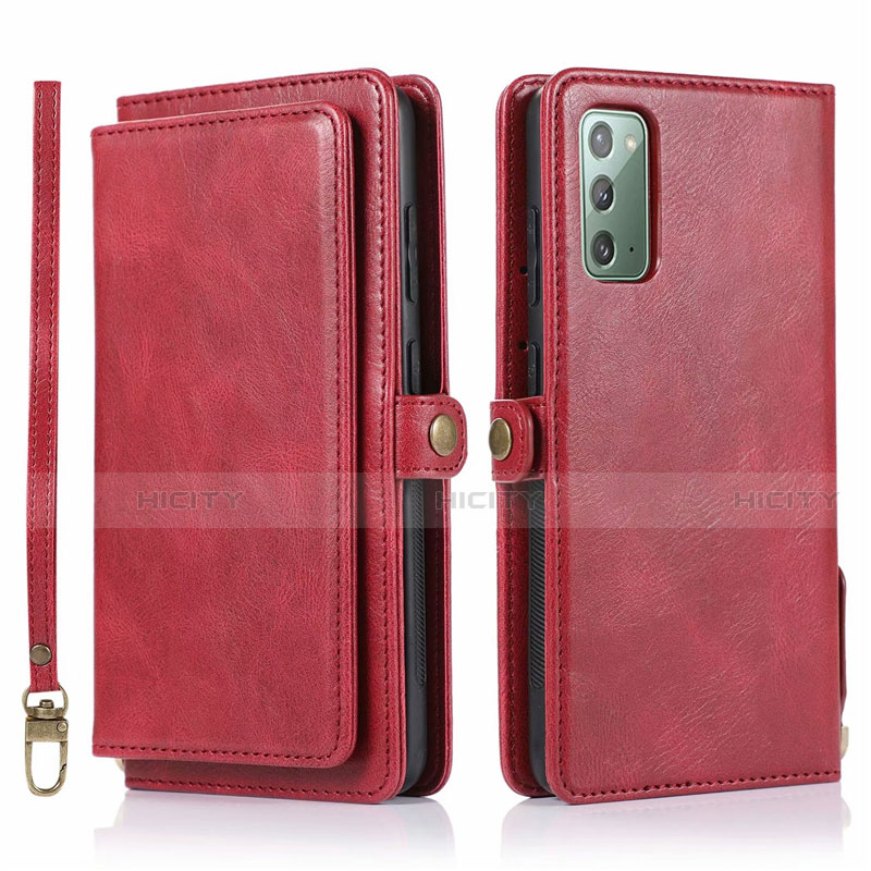 Coque Portefeuille Livre Cuir Etui Clapet T03 pour Samsung Galaxy Note 20 5G Rouge Plus