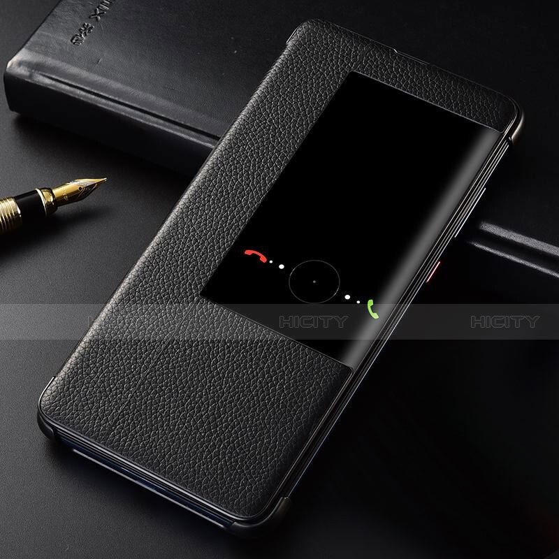 Coque Portefeuille Livre Cuir Etui Clapet T04 pour Huawei Mate 20 Noir Plus