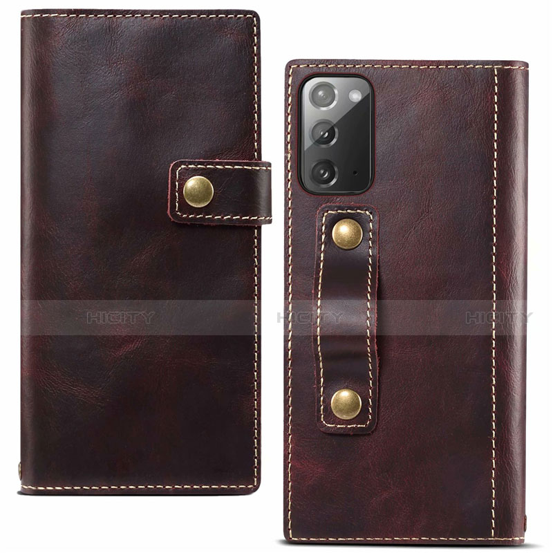Coque Portefeuille Livre Cuir Etui Clapet T04 pour Samsung Galaxy Note 20 5G Vin Rouge Plus