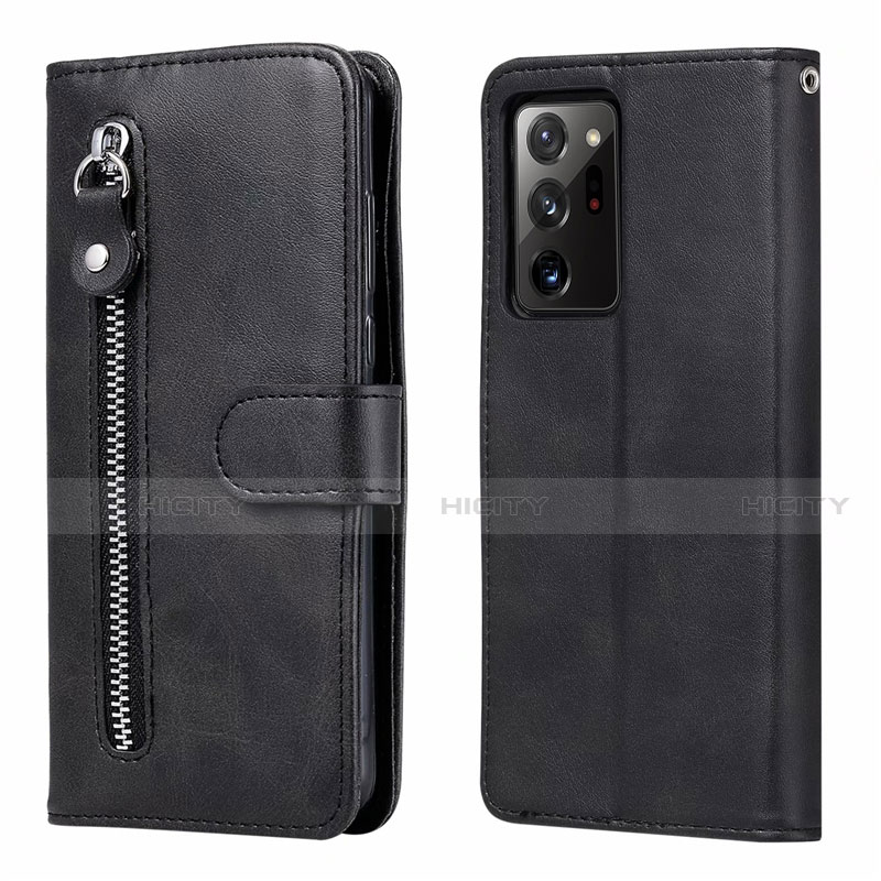 Coque Portefeuille Livre Cuir Etui Clapet T04 pour Samsung Galaxy Note 20 Ultra 5G Noir Plus