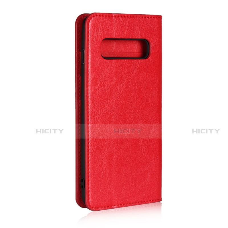 Coque Portefeuille Livre Cuir Etui Clapet T04 pour Samsung Galaxy S10 Rouge Plus