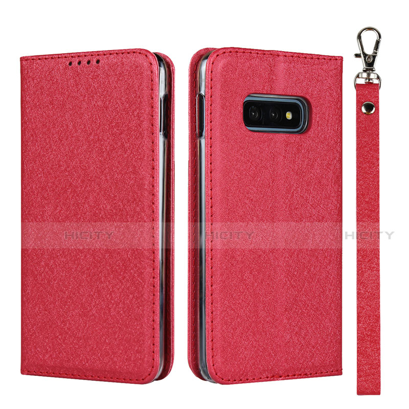Coque Portefeuille Livre Cuir Etui Clapet T04 pour Samsung Galaxy S10e Rouge Plus