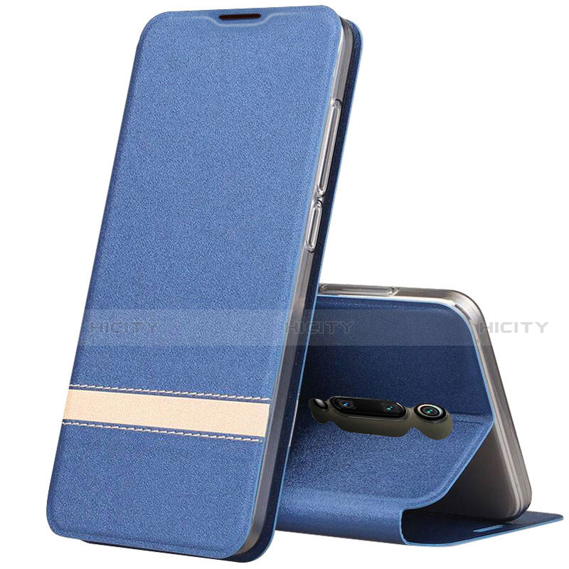 Coque Portefeuille Livre Cuir Etui Clapet T04 pour Xiaomi Mi 9T Bleu Plus