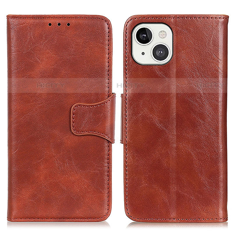 Coque Portefeuille Livre Cuir Etui Clapet T05 pour Apple iPhone 14 Marron Plus