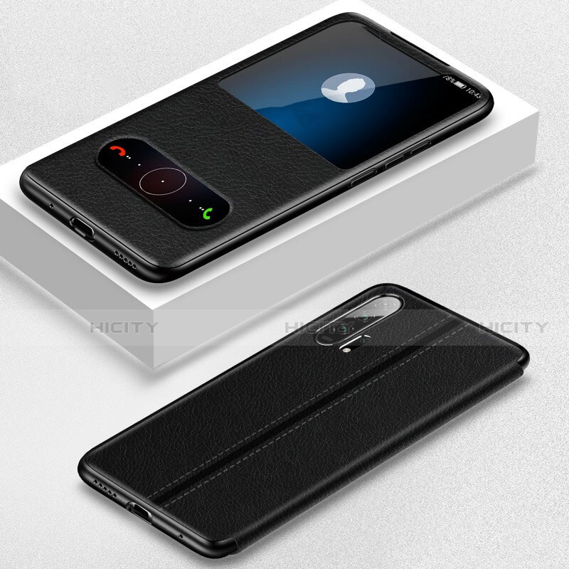 Coque Portefeuille Livre Cuir Etui Clapet T05 pour Huawei Honor 20 Pro Noir Plus