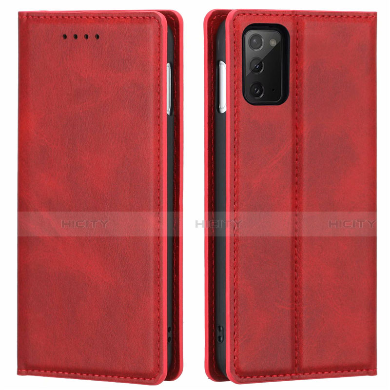 Coque Portefeuille Livre Cuir Etui Clapet T06 pour Samsung Galaxy Note 20 5G Rouge Plus