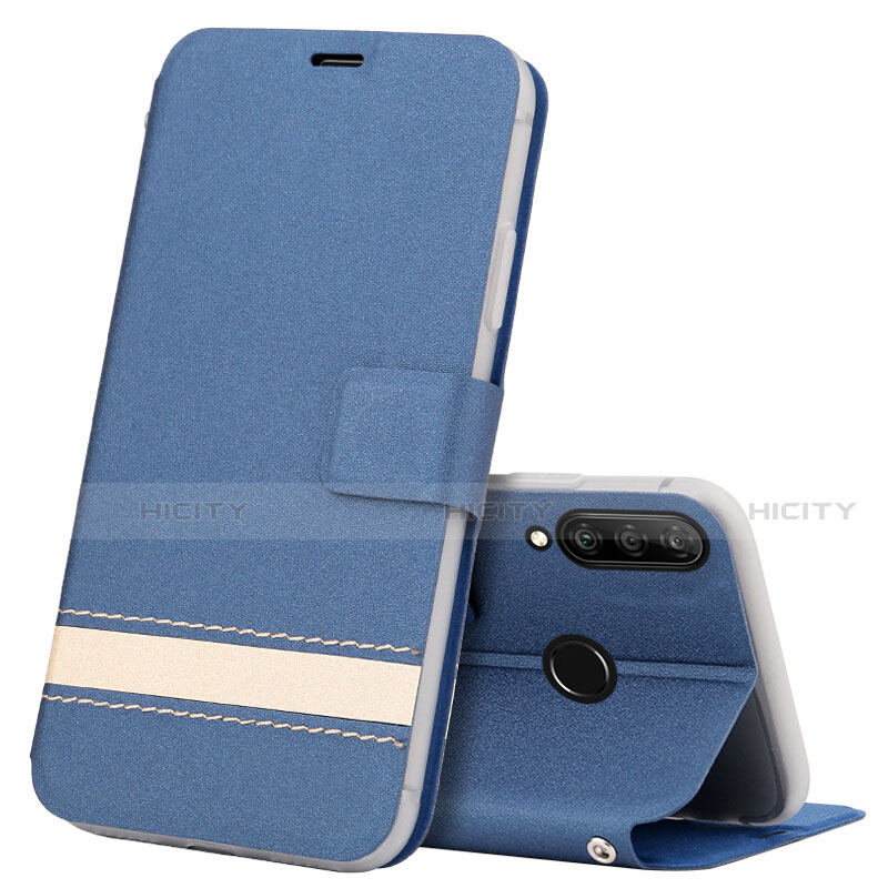 Coque Portefeuille Livre Cuir Etui Clapet T07 pour Huawei P30 Lite Bleu Plus