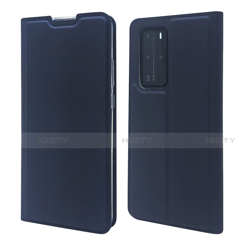 Coque Portefeuille Livre Cuir Etui Clapet T07 pour Huawei P40 Pro Bleu Plus