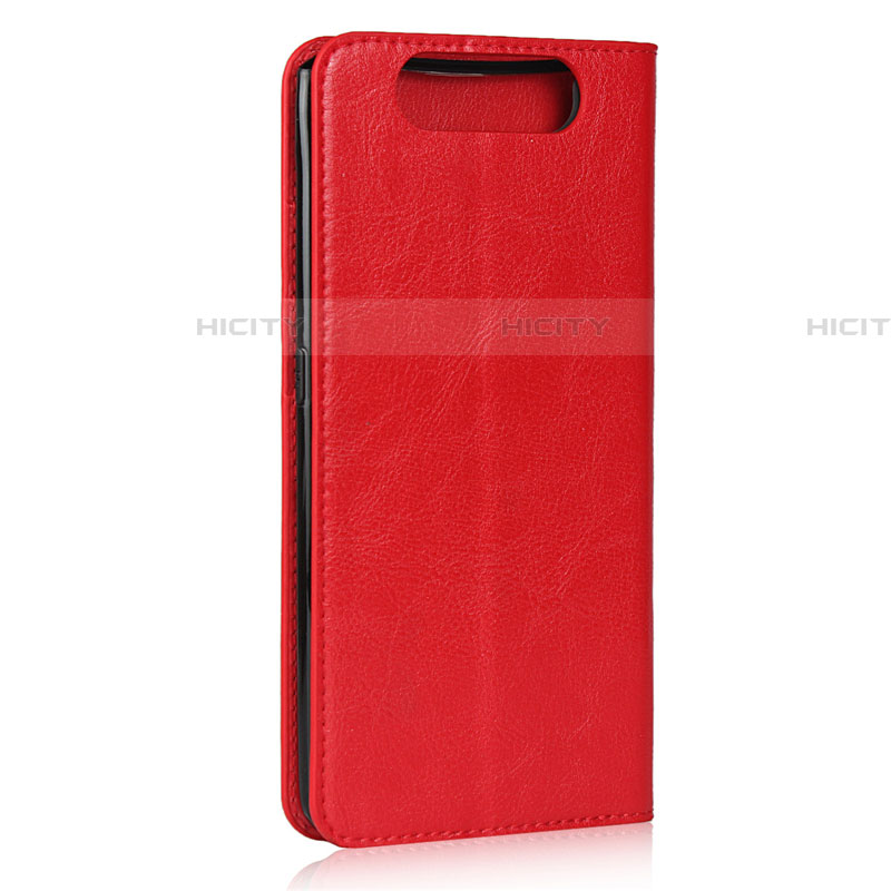 Coque Portefeuille Livre Cuir Etui Clapet T07 pour Samsung Galaxy A80 Rouge Plus