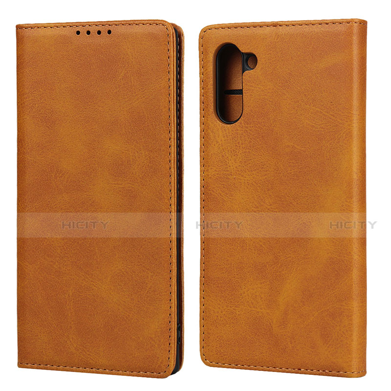 Coque Portefeuille Livre Cuir Etui Clapet T07 pour Samsung Galaxy Note 10 5G Orange Plus