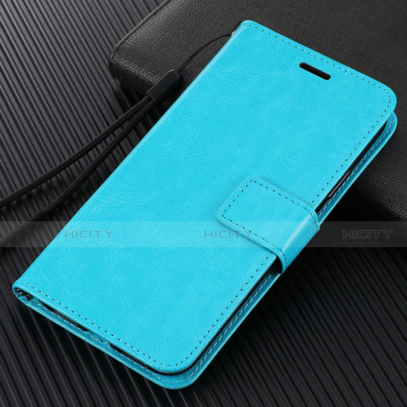 Coque Portefeuille Livre Cuir Etui Clapet T07 pour Xiaomi Mi 10 Bleu Ciel Plus
