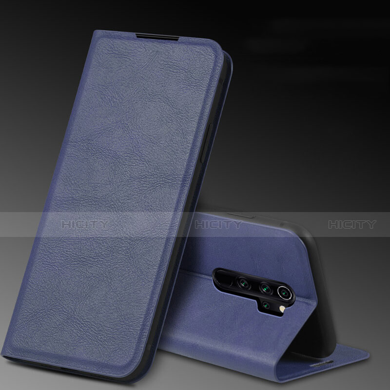 Coque Portefeuille Livre Cuir Etui Clapet T07 pour Xiaomi Redmi Note 8 Pro Bleu Plus