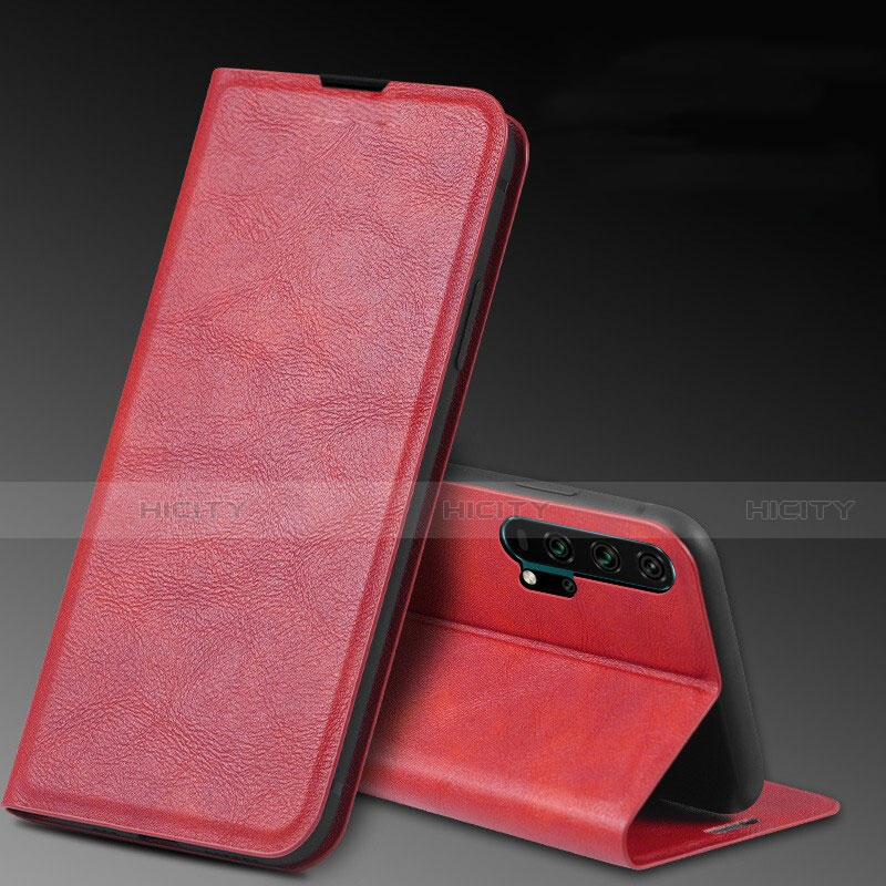 Coque Portefeuille Livre Cuir Etui Clapet T08 pour Huawei Honor 20 Pro Rouge Plus