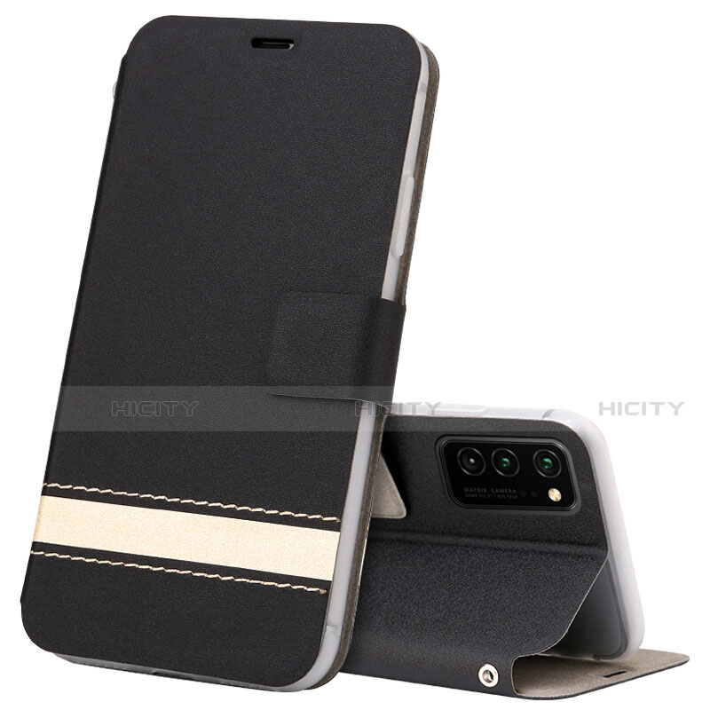 Coque Portefeuille Livre Cuir Etui Clapet T08 pour Huawei Honor V30 Pro 5G Noir Plus