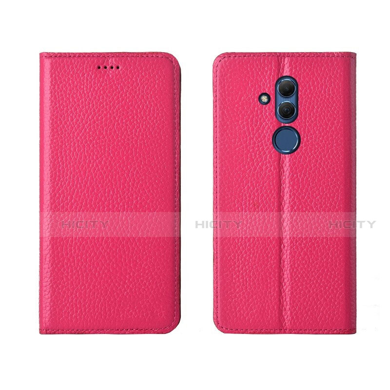 Coque Portefeuille Livre Cuir Etui Clapet T08 pour Huawei Mate 20 Lite Rose Rouge Plus