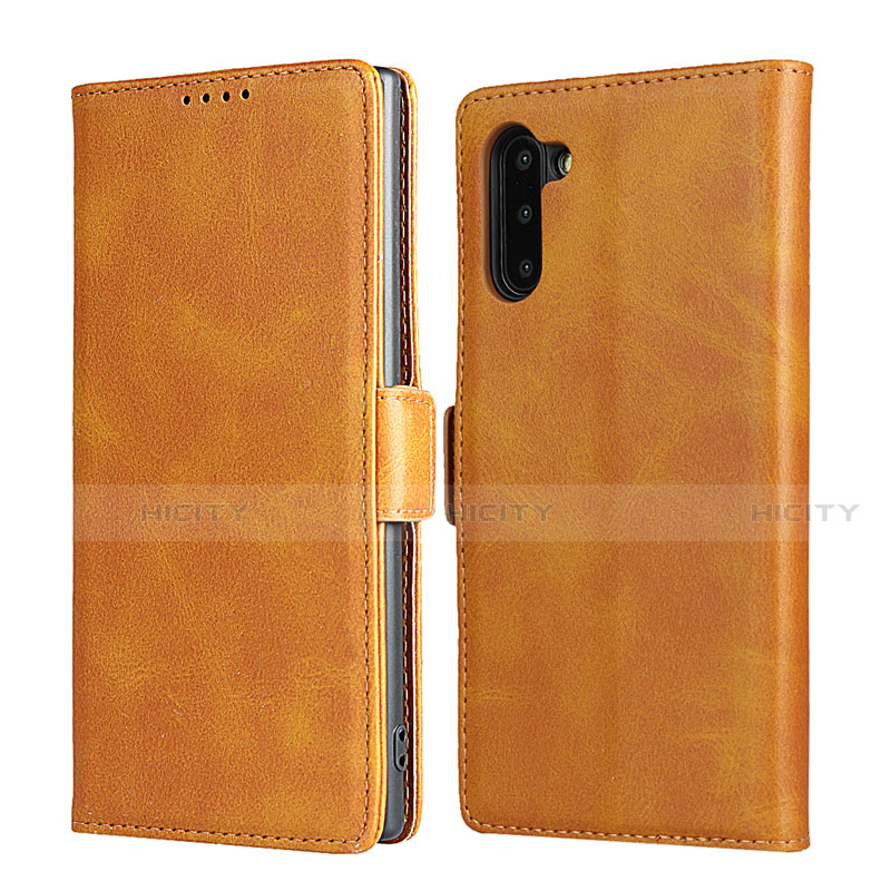 Coque Portefeuille Livre Cuir Etui Clapet T08 pour Samsung Galaxy Note 10 5G Orange Plus